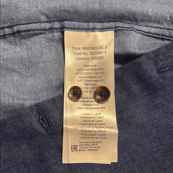 Monique Dark Denim Blue Button-Up Shirt - Picture 7 of 9